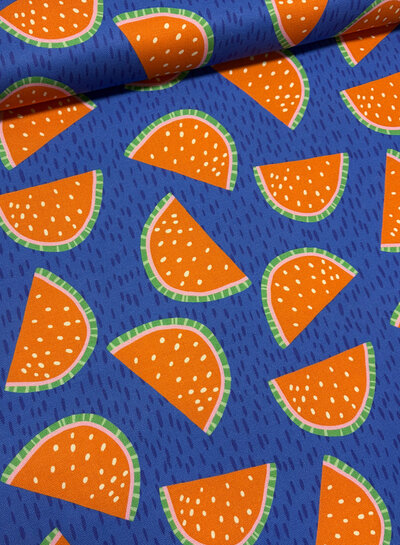 melons on blue - supple canvas