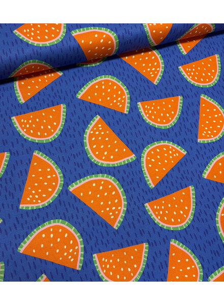 melons on blue - supple canvas