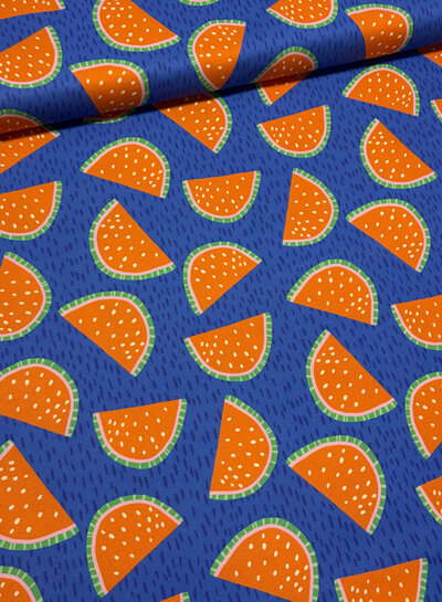 melons on blue  - soepele canvas