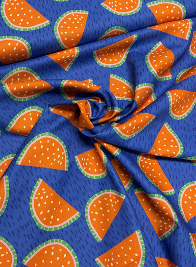 melons on blue - supple canvas