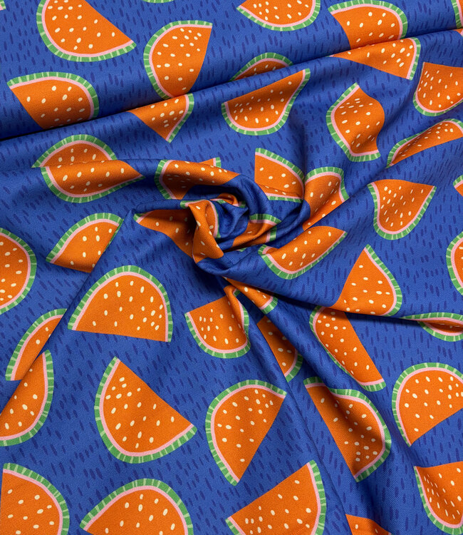 melons on blue  - soepele canvas