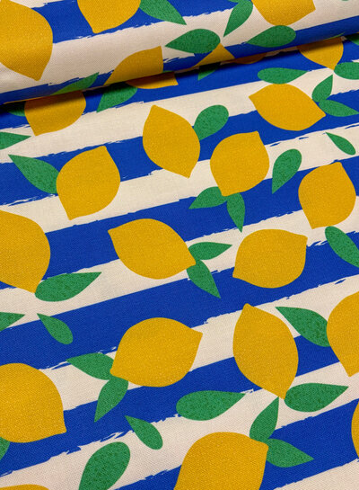 lemons and stripes - soepele canvas