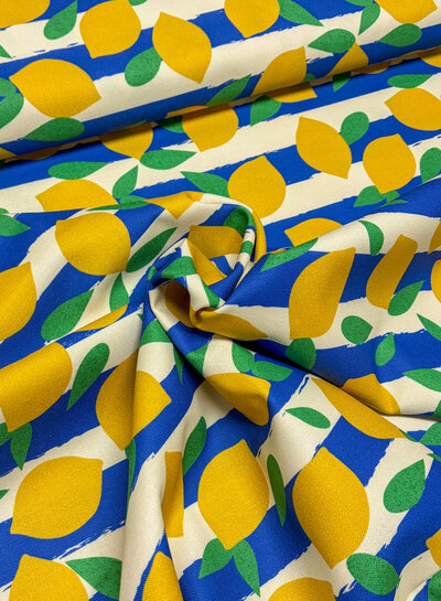 lemons and stripes - soepele canvas