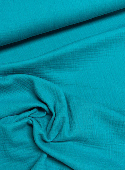 aqua blauw  - tetra / double gauze