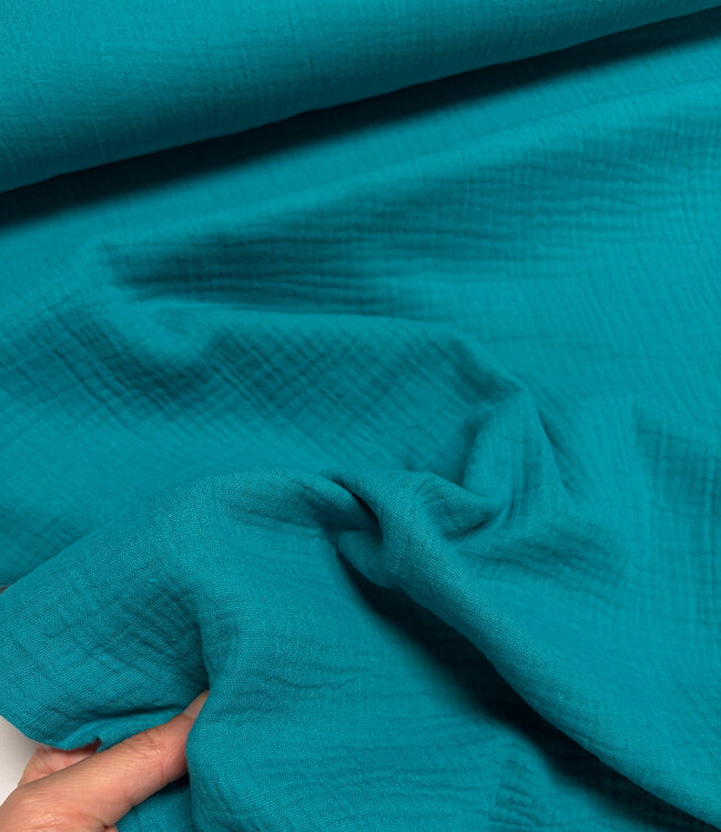 aqua blauw  - tetra / double gauze