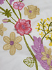 Madeline Embroidered floral border with 3D pink flower on white poplin