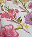 Madeline broderie bloemenboord met 3D-bloem roze op witte popeline