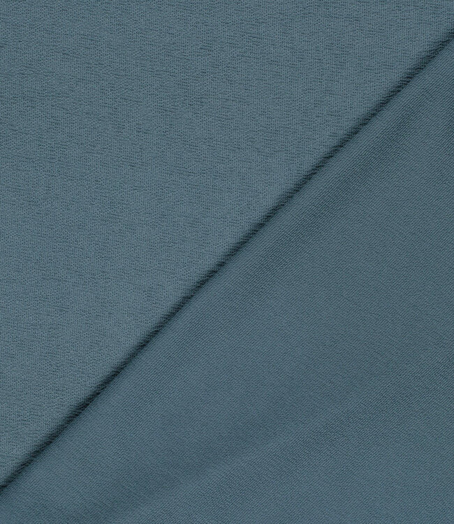 jeansblauw terry crêpe