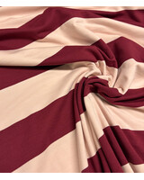 burgundy pink wide stripe - French terry