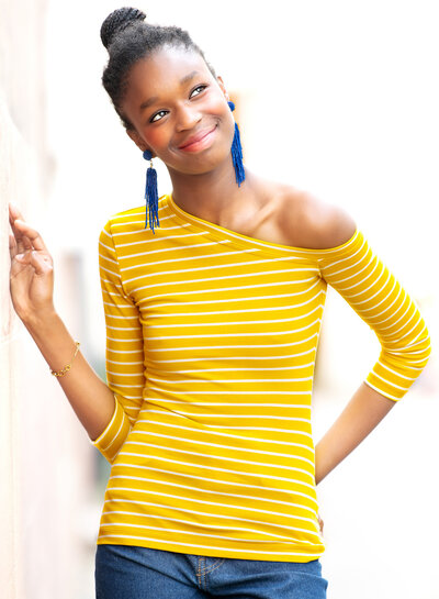 Swafing yellow summer stripe Tee - jersey