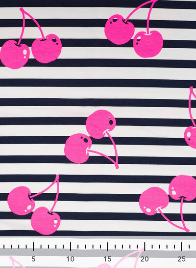 neon cherries - french terry