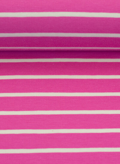 Swafing fuchsia summer stripe Tee - tricot