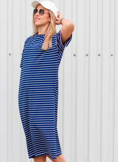 Swafing blauw summer stripe Tee - tricot