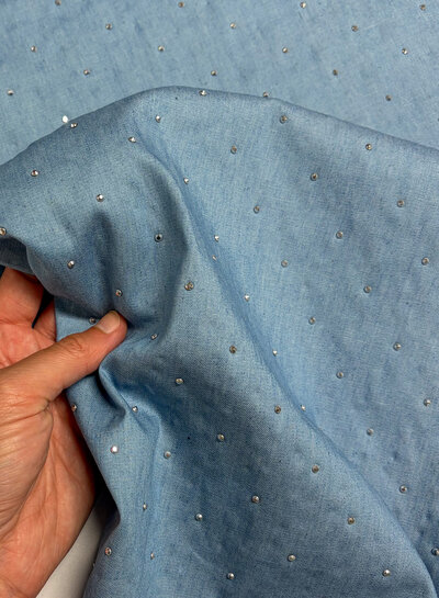 lightblue denim - cotton with studs