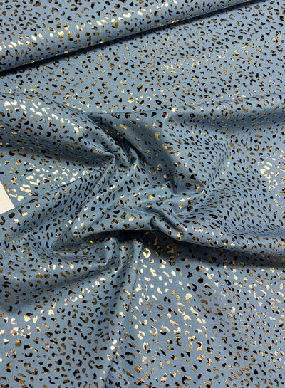lightblue denim - leopard cotton