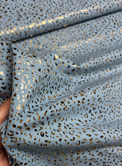 lightblue denim - leopard cotton