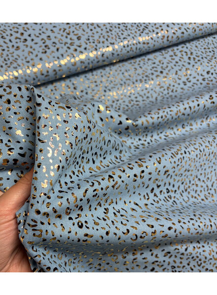 lightblue denim - leopard cotton
