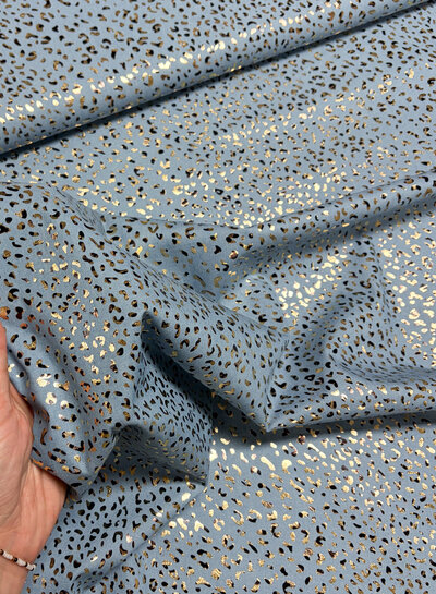 lightblue denim - leopard cotton