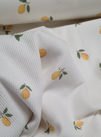 lemons ecru - geribbelde tricot