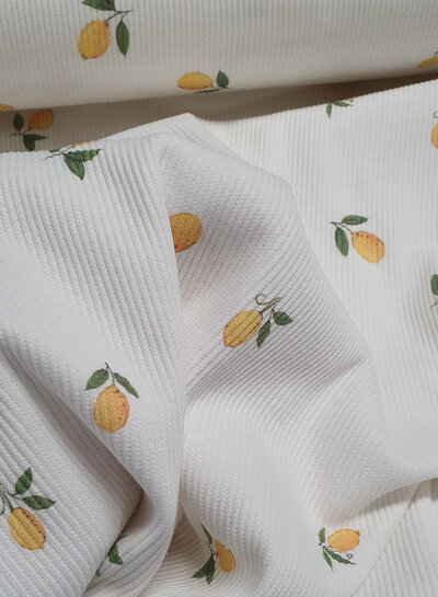 lemons ecru - ribbed knit