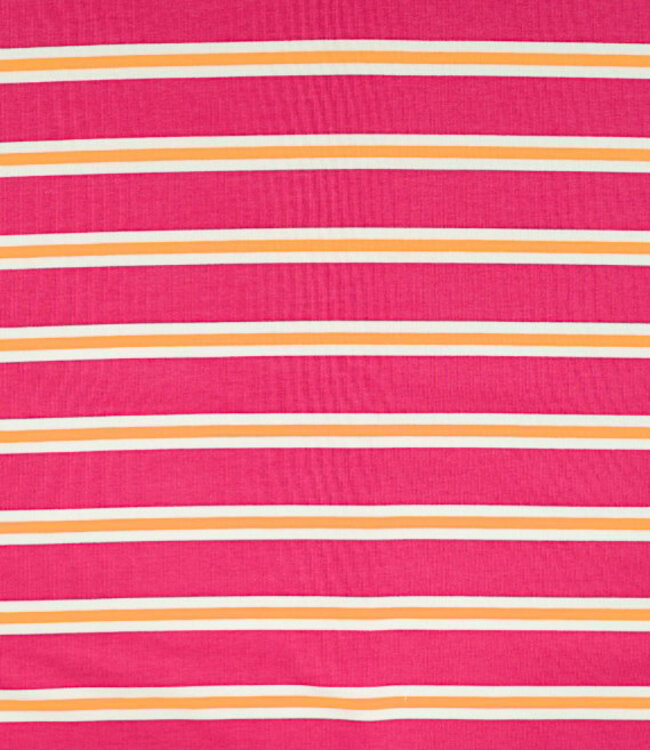 fuchsia neon stripes - french terry