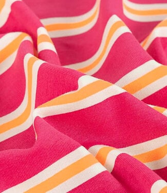 fuchsia neon stripes - french terry