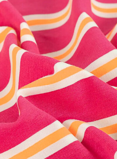 fuchsia neon stripes - french terry
