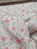 Swafing mint en roze bloemen - geribbelde tricot