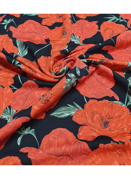 red roses on black - french terry