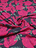 fuchsia roses on navy French terry