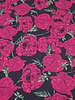 fuchsia roses on navy French terry