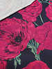 fuchsia roses on navy French terry