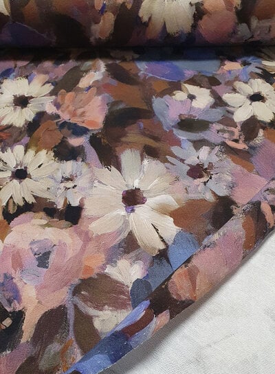 violet blurred flowers - french terry