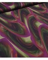 M. big wave leaves khaki - Ecovero viscose twill