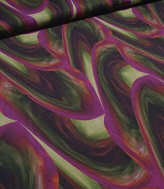 M. big wave leaves khaki - Ecovero viscose twill