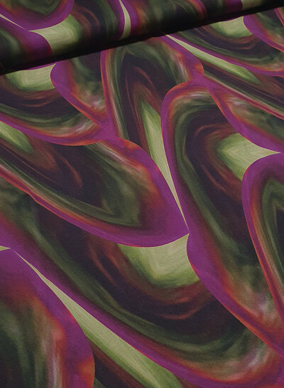M. big wave leaves khaki - Ecovero viscose twill