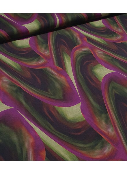 M. big wave leaves khaki - Ecovero viscose twill