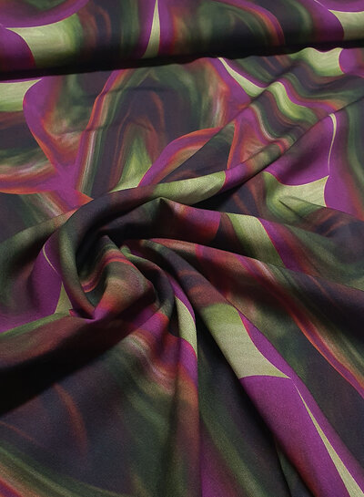 M. big wave leaves khaki - Ecovero viscose twill