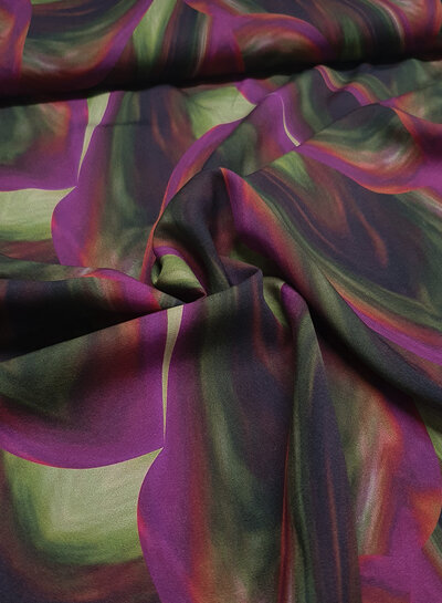M. big wave leaves khaki - Ecovero viscose twill