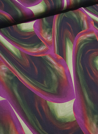 M. big wave leaves khaki - Ecovero viscose twill