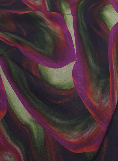 M. big wave leaves khaki - Ecovero viscose twill