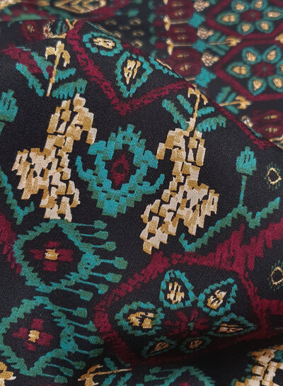 retro Aztec print - viscose with light stretch
