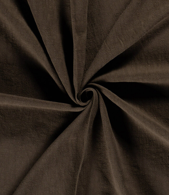 Donkerbruin - stonewashed linnen