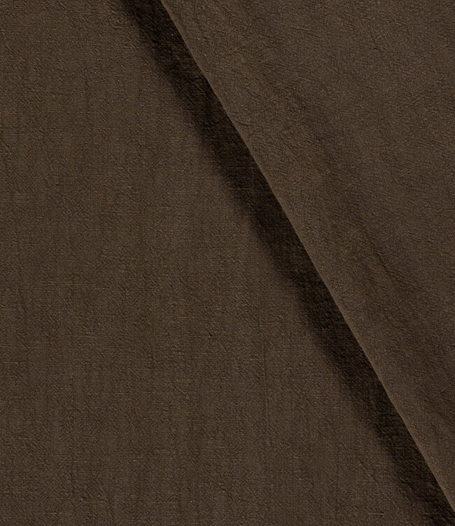 Donkerbruin - stonewashed linnen