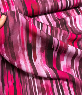 brush stripes cyclam - ecovero viscose twill