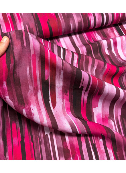 brush stripes cyclam - ecovero viscose twill