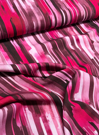 brush stripes cyclam - ecovero viscose twill