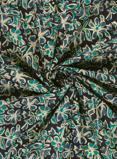 indigo flowers - cotton