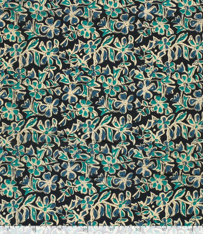 indigo bloemen - katoen