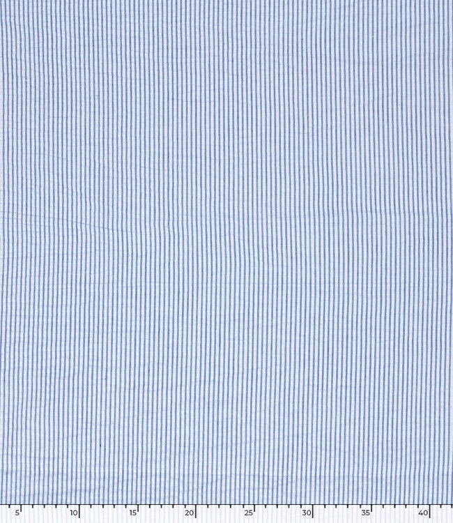 blauw streepjes - seersucker